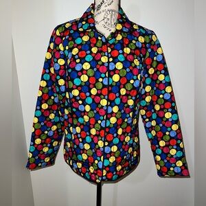 RQT Quilted Polka Dot Zip Jacket/Y2K Artwear Statement Coat/Size Medium